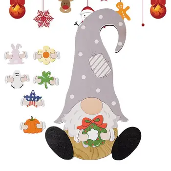 Drevené Gnome Vianočné Ozdoby Plavidlá Elf Party Dodáva S Vymeniteľnými Časťami Magnetické Ozdoby Na Vianočné Stromčeky Pre Domáce