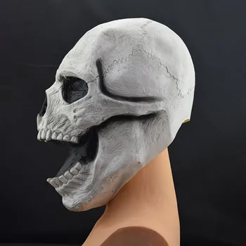 Strašidelný Halloween Plnú Hlavu Lebky Maska s Hnuteľným Čeľuste, Dospelých Celú Hlavu Realistický Latexový Prilba, Cosplay Party Scary Skeleton