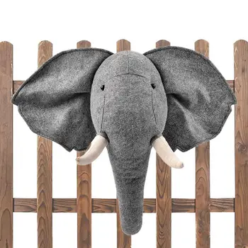 Slon 3D Zvieracie Hlavy Wall Mount Deti, Plyšové Hračky, detská Izba Domáce Dekorácie na Stenu Príslušenstvo Narodeninám