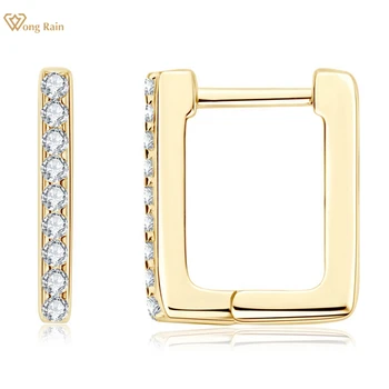 Wong Dážď 18K Gold Plated 925 Sterling Silver VVS1 3EX Reálne Moissanite Diamond Stud Náušnice, Módne Šperky Pre Ženy, Veľkoobchod