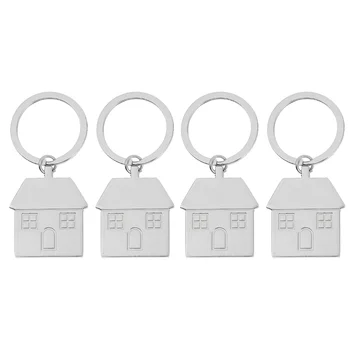 4pcs Rozkošný Dom Keychain Domov kľúčenky Vrecka Kľúče Visí Prívesky