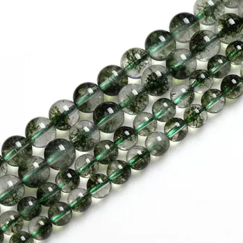 6-12 mm Kolo Syntetické Zelená a Jasný Duch Quartzs Korálky Pre Šperky, Takže Korálky, Náramky Pre Ženy, 15