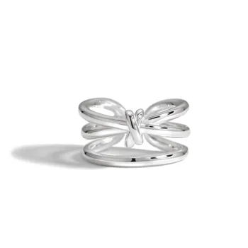 925 Sterling Silver Ring Žena Menšiny Vysoký Zmysel Pre Otvorenie Krúžku Jednoduché, Vrstvené Kapela Krúžok Žien