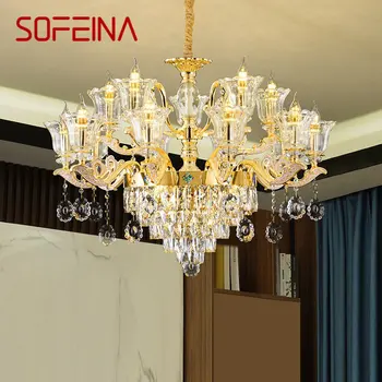 SOFEINA Moderný Luster Gold Luxusné Crystal LED Sviečka Prívesok Lampa pre Domáce Obývacia Izba, Spálňa Decor Zariadenia