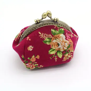 Peňaženky,Lady Vintage Kvetina Mini Mince v Kabelke Peňaženku Spojka taška (rose Red)