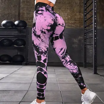 Tie-Dye Bezšvíkové Jóga Nohavice Športové Fitness Vysoký Pás Hip-Zdvíhacie Beh Školenia Nohavice Cvičenie Telocvični Legíny Set pre Ženy