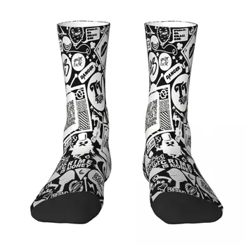 Čierna A Biela Rôzne Znaky PUI PUI morča Košíka Ponožky Ponožky Muži Ženy Polyester Pančuchy Prispôsobiteľné Hip Hop