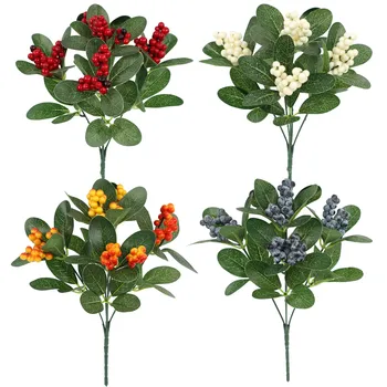 Svadobný Kvetinový Umelé Listy Eukalyptu Kytice Hodváb Falošné Kvety Simulácia Zelené Rastliny Biely Kvet Hotel Dekorácie