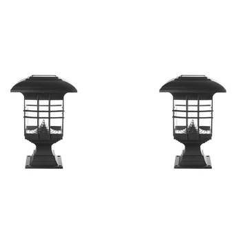 6X Solárne Post Stĺpec Lampa Nepremokavé Krajiny Záhradné Solárne Svetlo LED Vonkajšie Post Palube Spp Stĺpec Plot Lampa