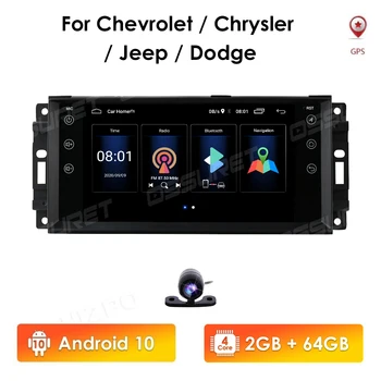 Android 10 2G+64 G CarPlay autorádia Multimidia Video Prehrávač, GPS Pre Chevrolet Chrysler JEEP Dodge Cherokee Wrangler 2 din žiadne dvd