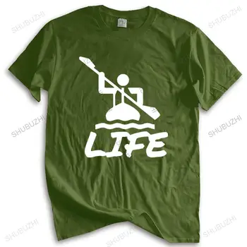 Pánske letné bavlnené tričko voľné topy Kajak Život - Populárne Tagless T-Tričko unisex tričko tínedžerov v pohode topy