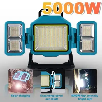 5000W Pracovné Svetlo USB Nabíjateľné LED Solárne Transparentné Osvetlenie Sklopné Vonkajšie Núdzové Svetlomet 16500mAh Silné Svetlo
