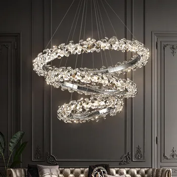 Luxusné Slnečnice Krúžok Crystal Prívesok Lampy Nordic Modernej Obývacej Izby, Spálne, Stropný Luster Domáce Dekorácie Lesk Ľahké