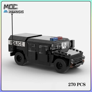 Mesto Série MOC Tehly Polícia Humvee Swat Vozidla stavebným Model DIY Puzzle Montáž Hračky Narodeninám