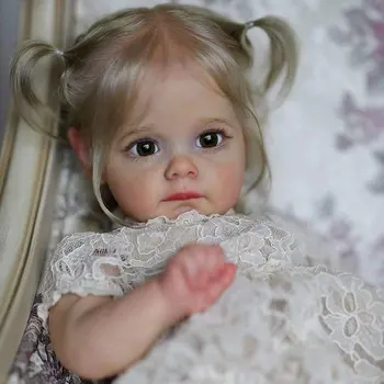 22 palcový dievča Reborn bábiky môže stáť kúpeľ celého tela, mäkké vinylové imitácia baby doll