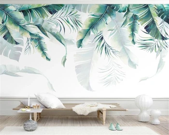 beibehang Vlastnú tapetu foto Nordic ručne maľované banánové listy, TV joj, steny, obývacia izba, spálňa nástenná maľba 3d tapety