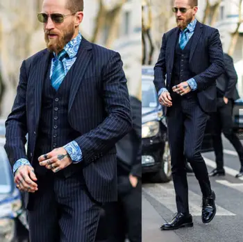 Jedno Tlačidlo Módy Ženícha Smoking Najlepší Muž Mužov je Svadobný Oblek na mieru Vyrobené Slim Prom Šaty 3 Kusy (Bunda+Nohavice+Vesta)